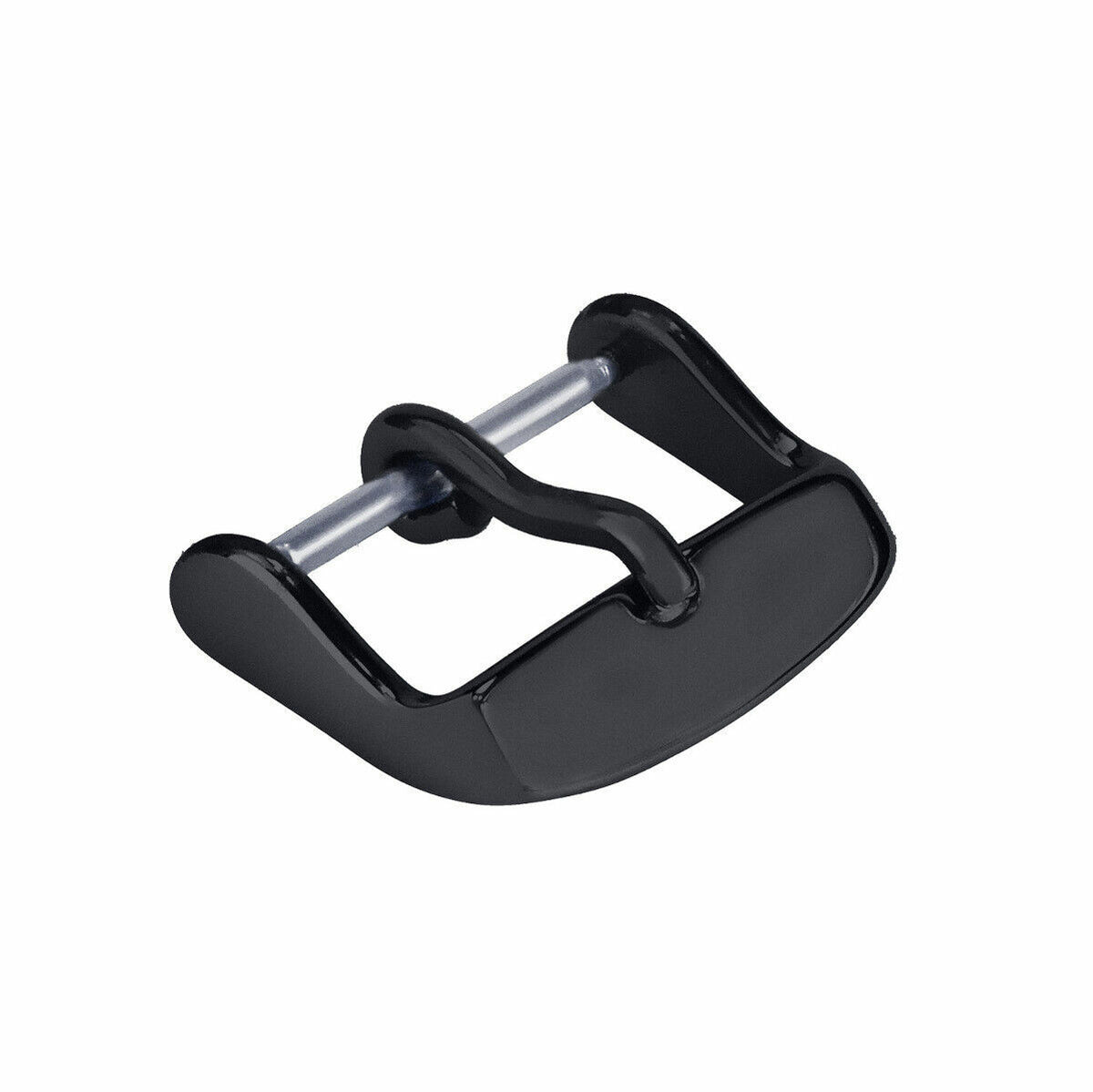 16MM-26MM GENUINE REGULAR BUCKLE CLASP FOR LEATHER RUBBER WATCH BAND STRAP HEAVY, Black