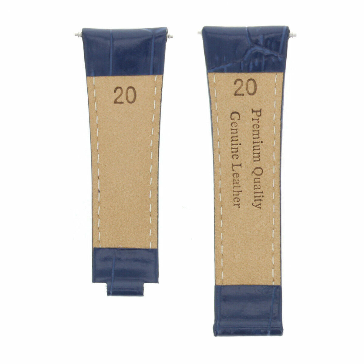 LEATHER WATCH STRAP BAND FOR ROLEX DAYTONA 16518 16519 1116520 116528 BLUE SHORT