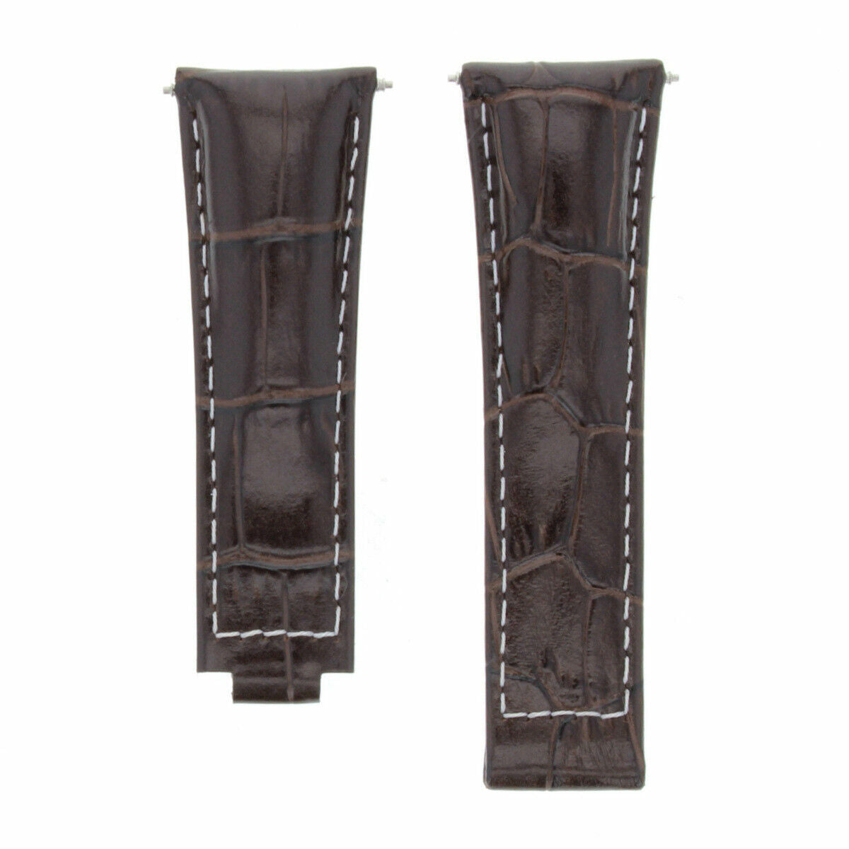 20MM LEATHER WATCH STRAP FOR ROLEX DAYTONA 16518 116520 116523 SHORT MEDIUM LONG, Dark Brown with White Stitching - Short, view 3