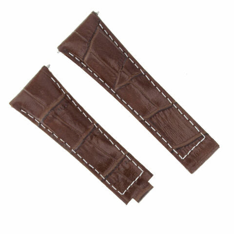 LEATHER WATCH STRAP BAND FOR ROLEX DAYTONA 16518 16519 16520 16523 L/BROWN LONG