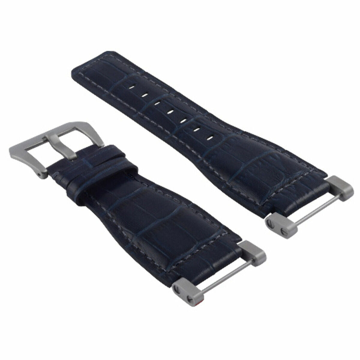 24MM GENUINE LEATHER WATCH BAND STRAP WITH STAINLESS STEEL ADAPTER FOR SUUNTO, Blue, view 3