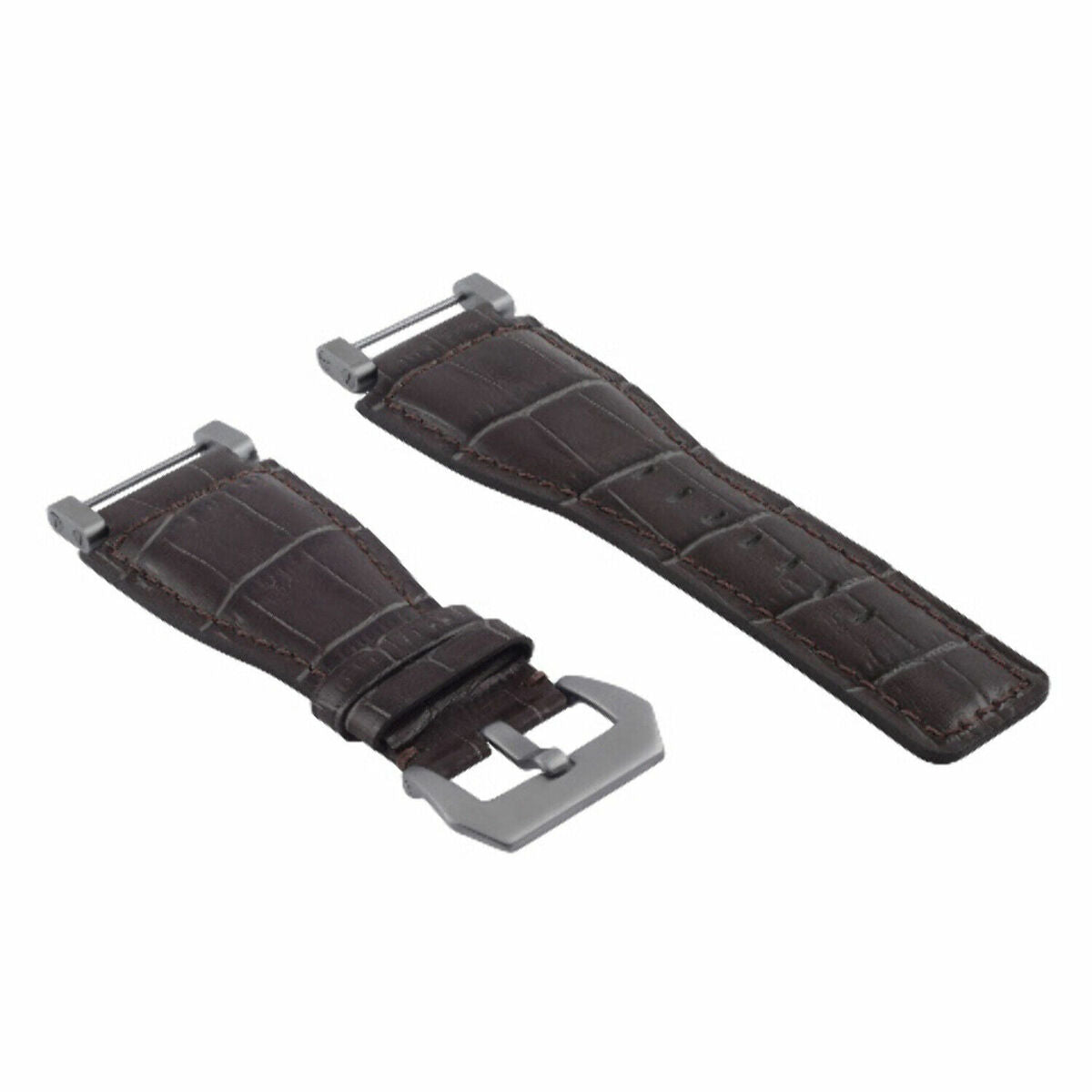 24MM GENUINE LEATHER WATCH BAND STRAP WITH STAINLESS STEEL ADAPTER FOR SUUNTO, Gray, view 3