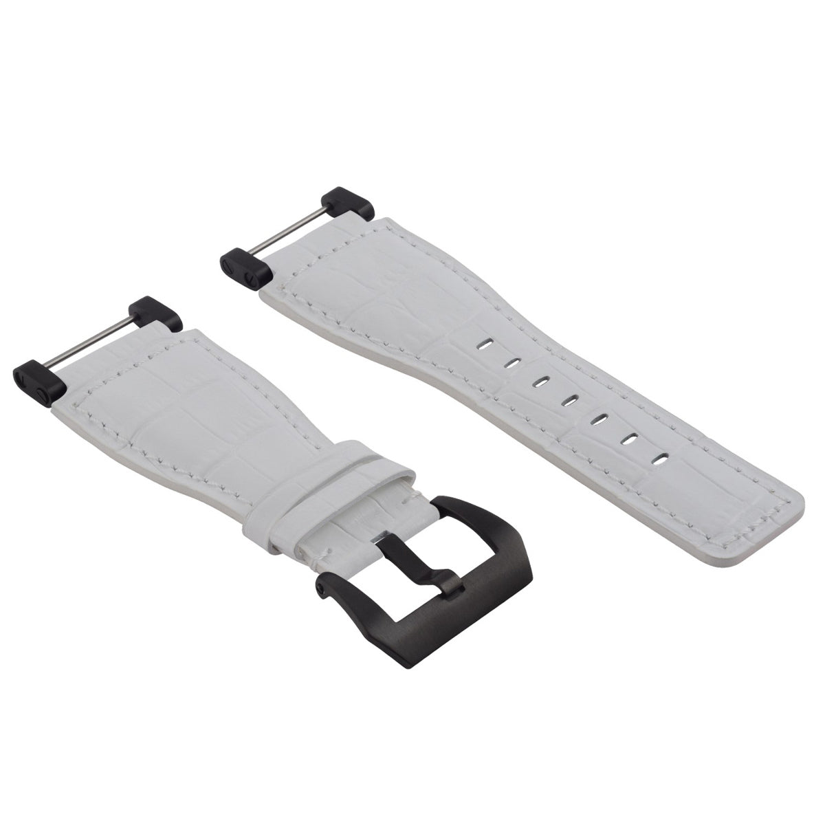 24MM REPLACEMENT LEATHER WATCH BAND STRAP WITH BLACK PVD ADAPTER FOR SUUNTO CORE