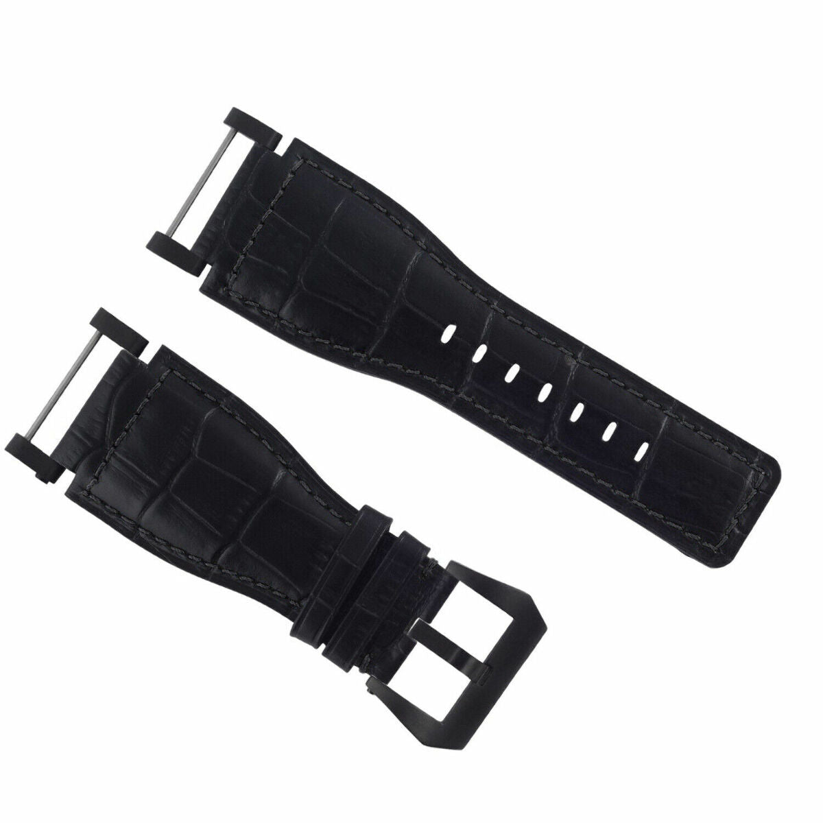 24MM SUUNTO CORE REPLACEMENT LEATHER WATCH BAND STRAP WITH BLACK PVD ADAPTER