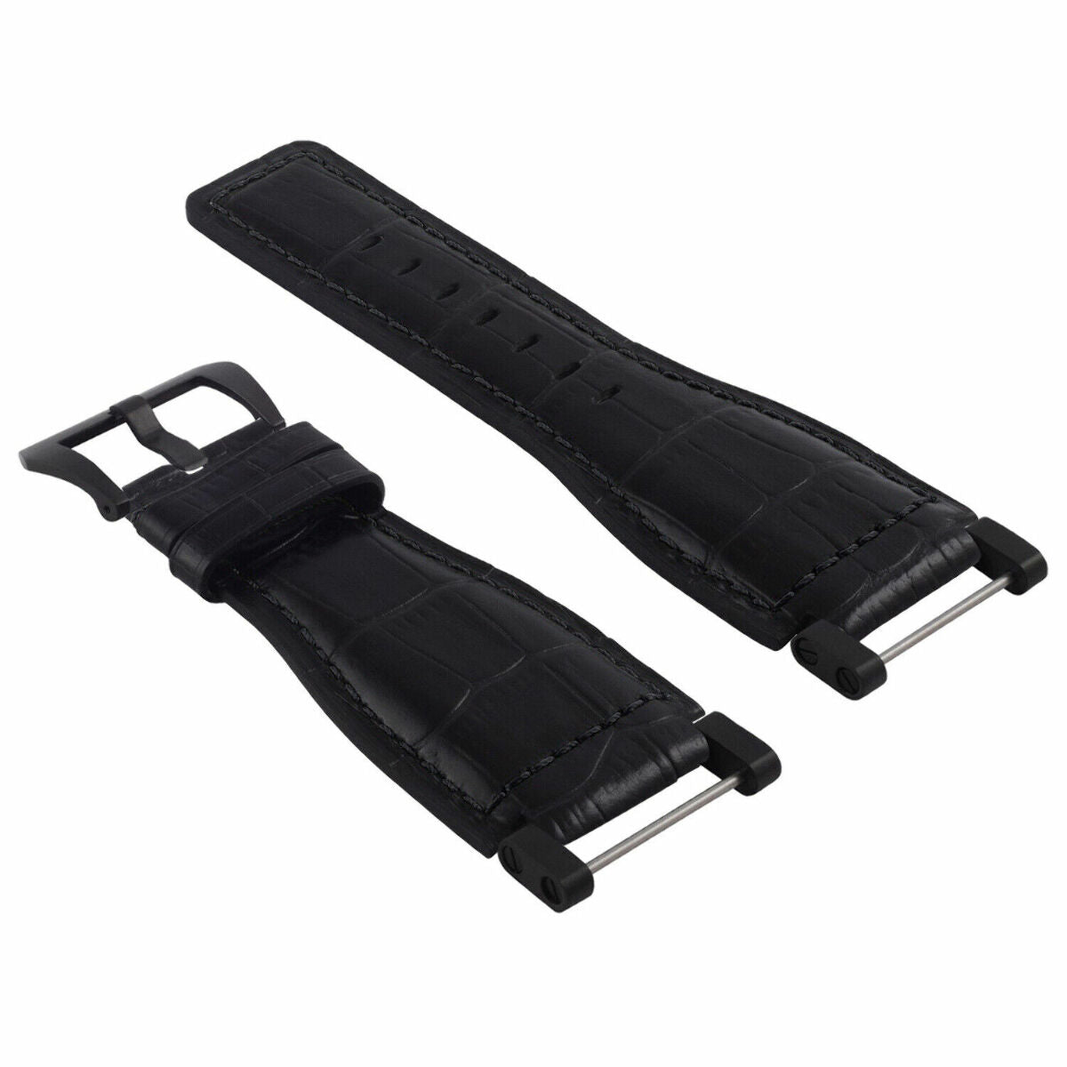 24MM SUUNTO CORE REPLACEMENT LEATHER WATCH BAND STRAP WITH BLACK PVD ADAPTER