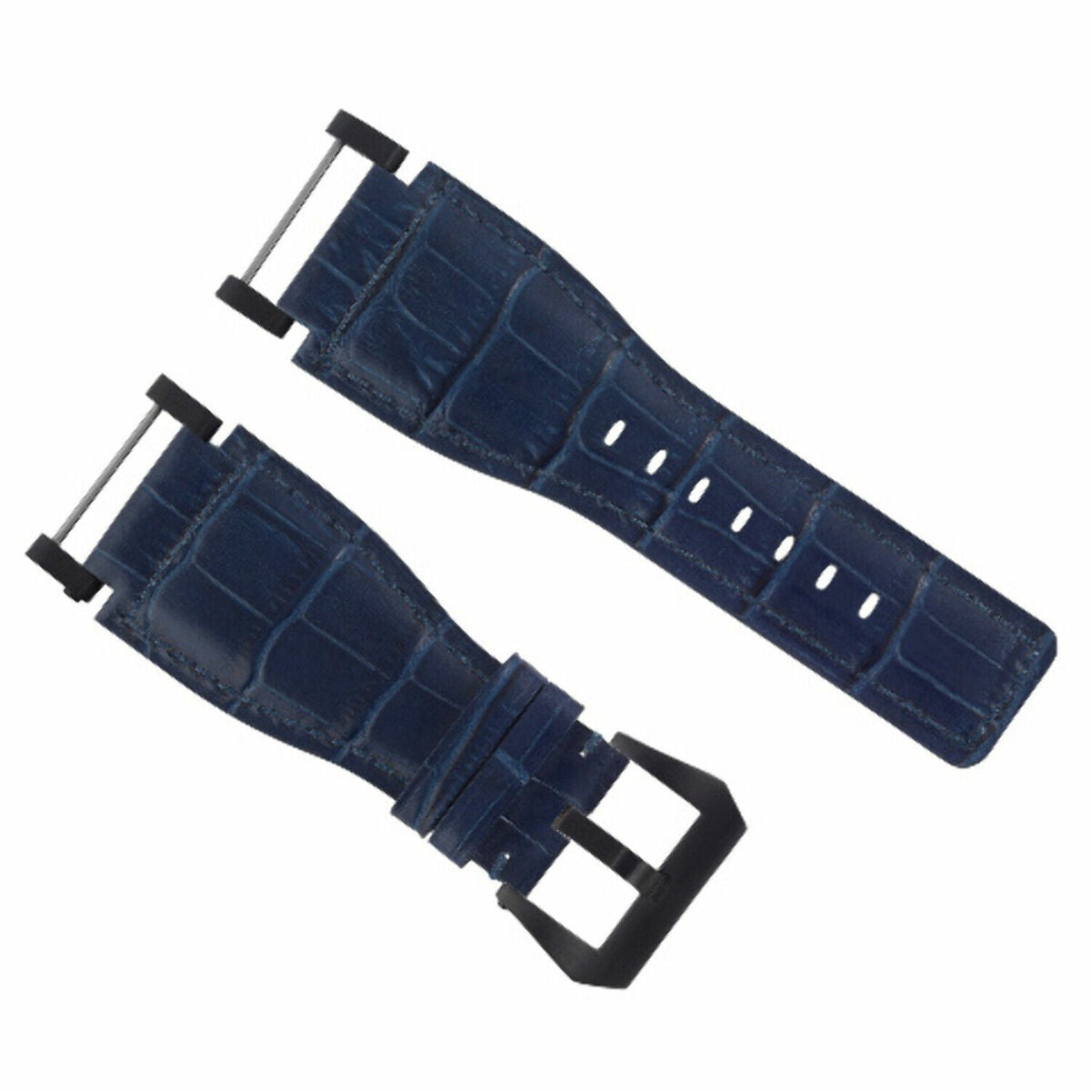 24MM FOR SUUNTO CORE LEATHER WATCH BAND STRAP WITH ADAPTER BLUE PVD TOP QUALITY
