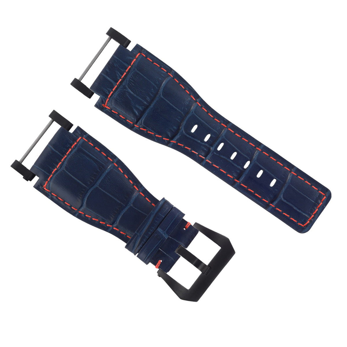 24MM REPLACEMENT LEATHER WATCH BAND STRAP WITH BLACK PVD ADAPTER FOR SUUNTO CORE