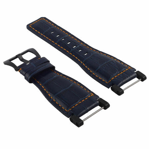 24MM FOR SUUNTO CORE REPLACEMENT LEATHER WATCH BAND STRAP WITH BLACK PVD ADAPTER