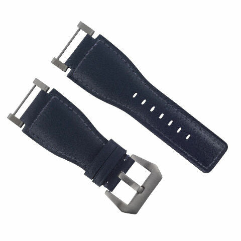 24MM FOR SUUNTO CORE REPLACEMENT SMOOTH LEATHER WATCH BAND STRAP + STAINLESS ADAPTER