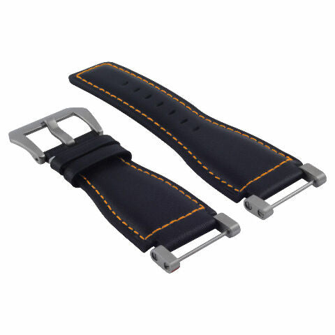 24MM FOR SUUNTO CORE REPLACEMENT SMOOTH LEATHER WATCH BAND STRAP + STAINLESS ADAPTER