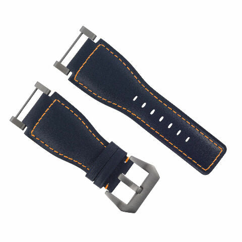 24MM FOR SUUNTO CORE REPLACEMENT SMOOTH LEATHER WATCH BAND STRAP + STAINLESS ADAPTER