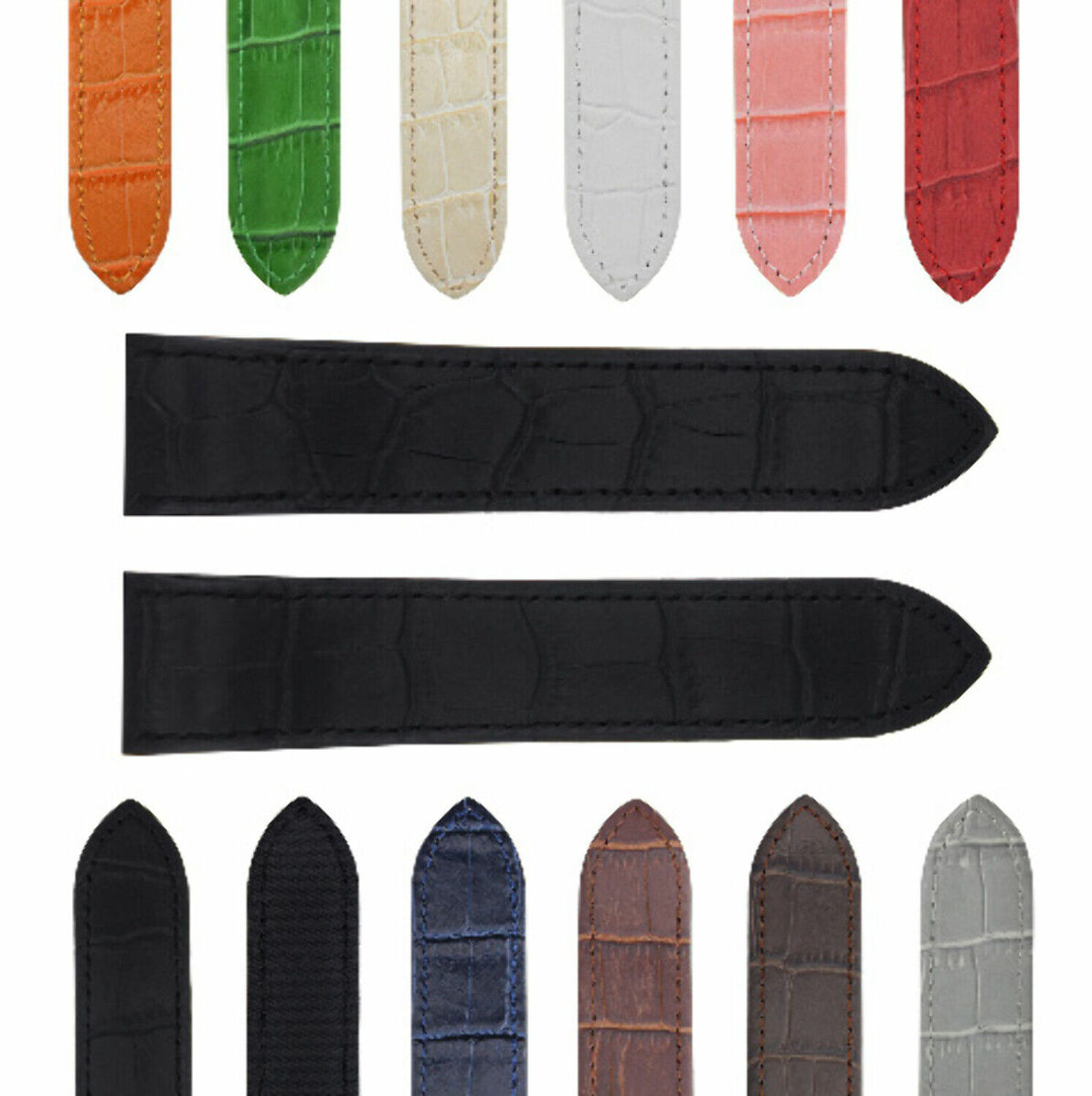 20-23-24.5MM LEATHER WATCH BAND STRAP FOR CARTIER SANTOS 100 XL CHRONOGRAPH