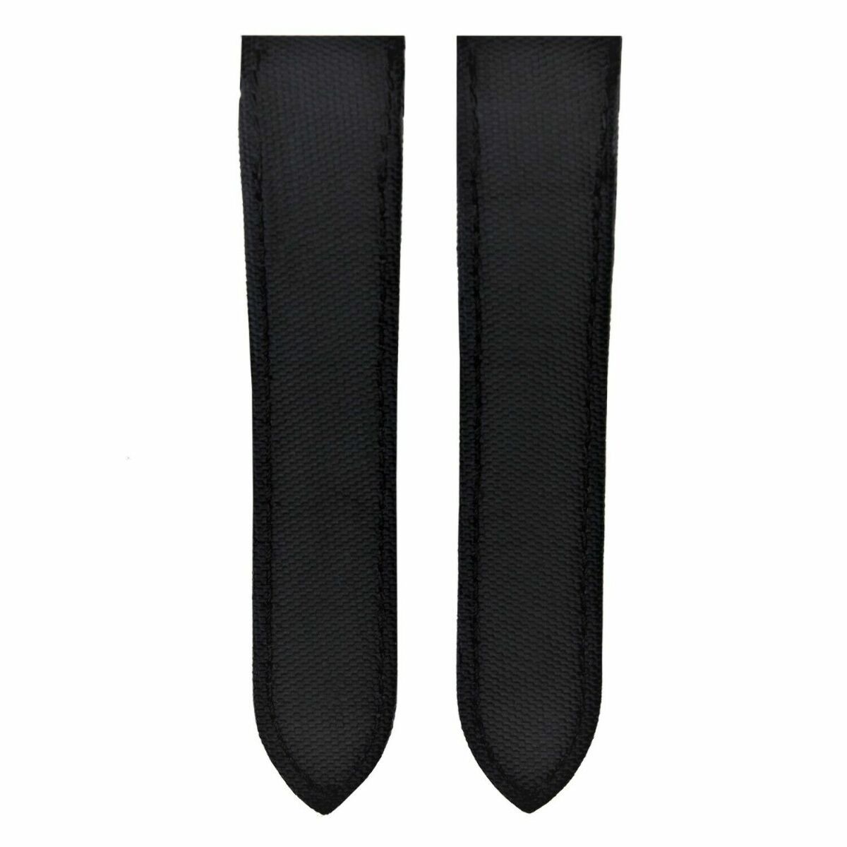 20-23-24.5MM LEATHER WATCH BAND STRAP FOR CARTIER SANTOS 100 XL CHRONOGRAPH, Black Toile/Leather