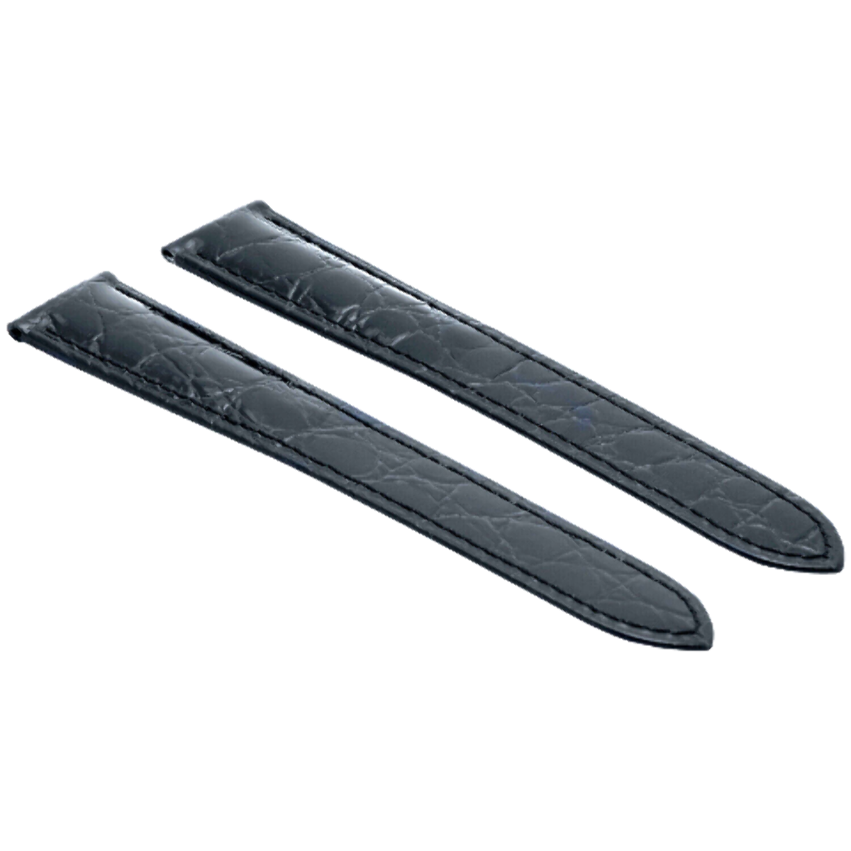 20-21-23-24MM LEATHER WATCH BAND STRAP FOR CARTIER TANK RONDE SOLO DEPLOYMENT, Black, view 2