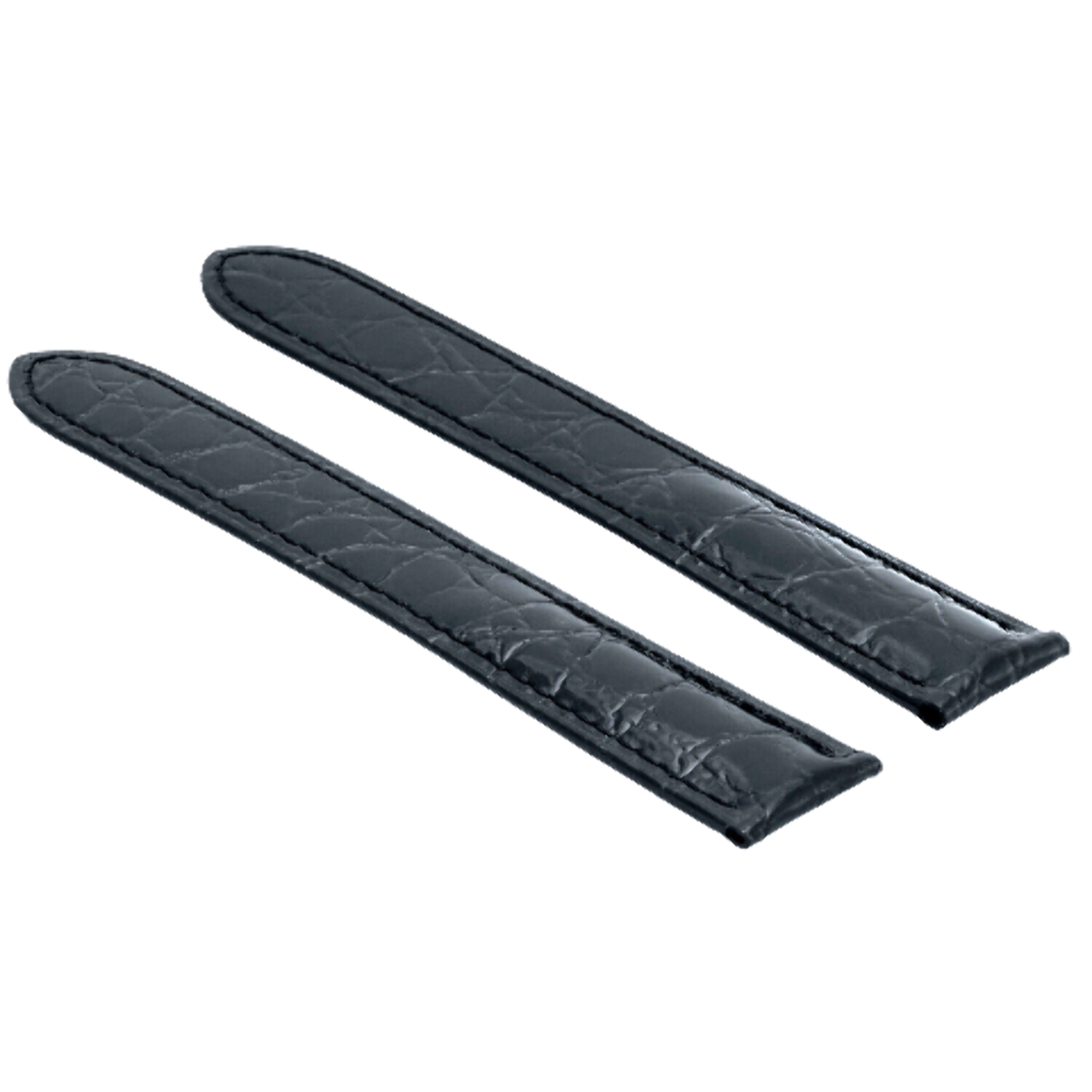 20-21-23-24MM LEATHER WATCH BAND STRAP FOR CARTIER TANK RONDE SOLO DEPLOYMENT, Black, view 3