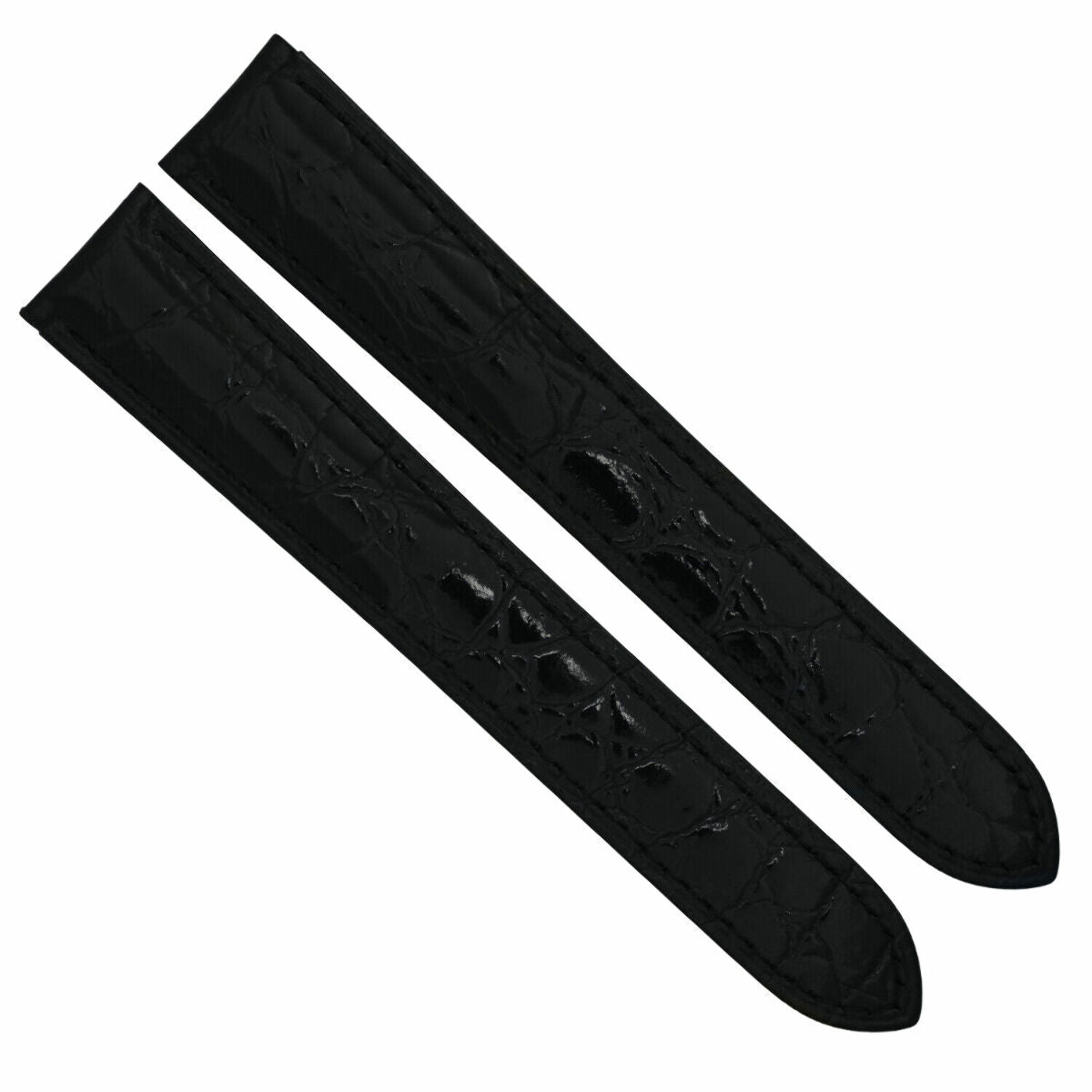 20-21-23-24MM LEATHER WATCH BAND STRAP FOR CARTIER TANK RONDE SOLO DEPLOYMENT, Black, view 7