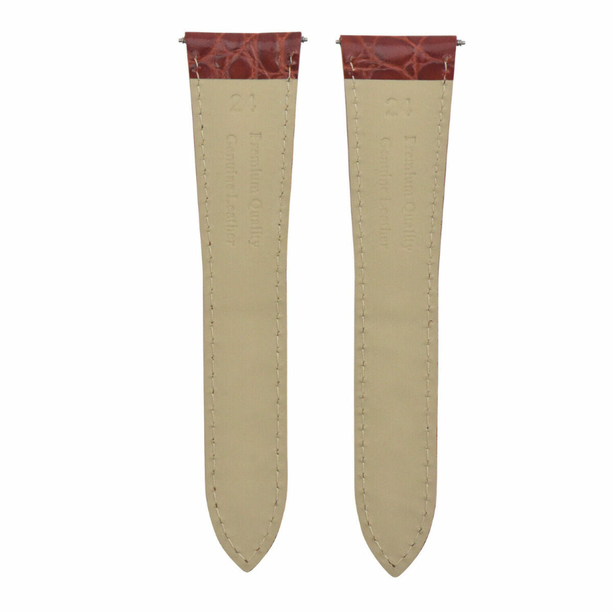 20-21-23-24MM LEATHER WATCH BAND STRAP FOR CARTIER TANK RONDE SOLO DEPLOYMENT, Tan, view 4