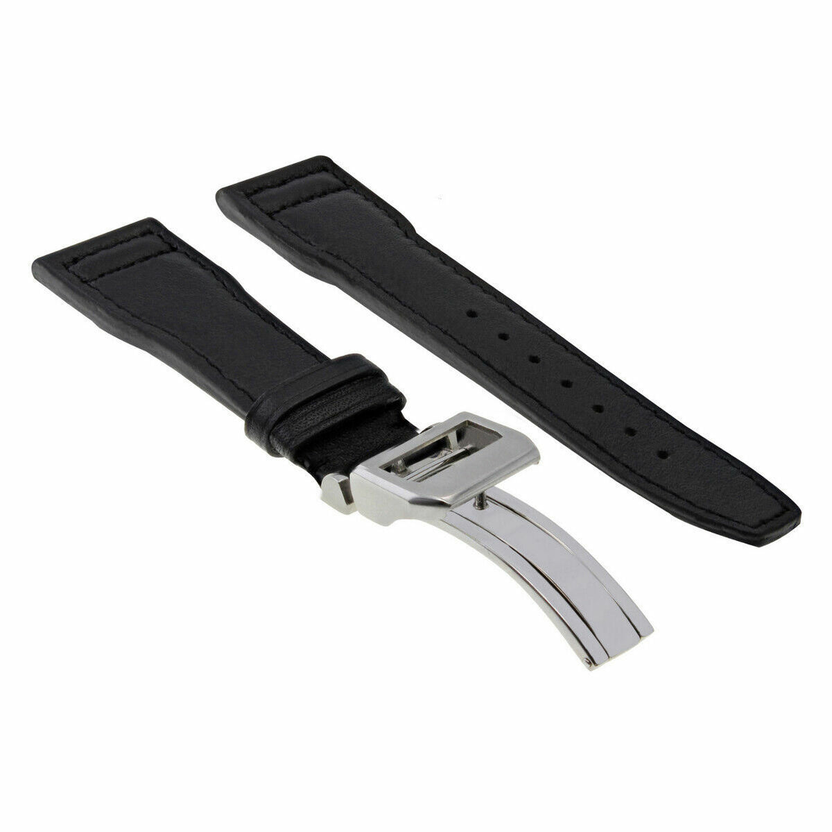 20-21-22-23MM LEATHER WATCH BAND STRAP FOR IWC PILOT PORTUGUESE TOP GUN + CLASP, Black, view 4