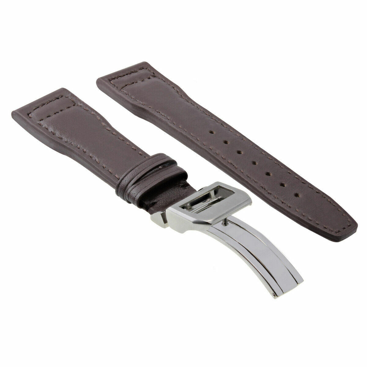 20-21-22-23MM LEATHER WATCH BAND STRAP FOR IWC PILOT PORTUGUESE TOP GUN + CLASP, Brown, view 2