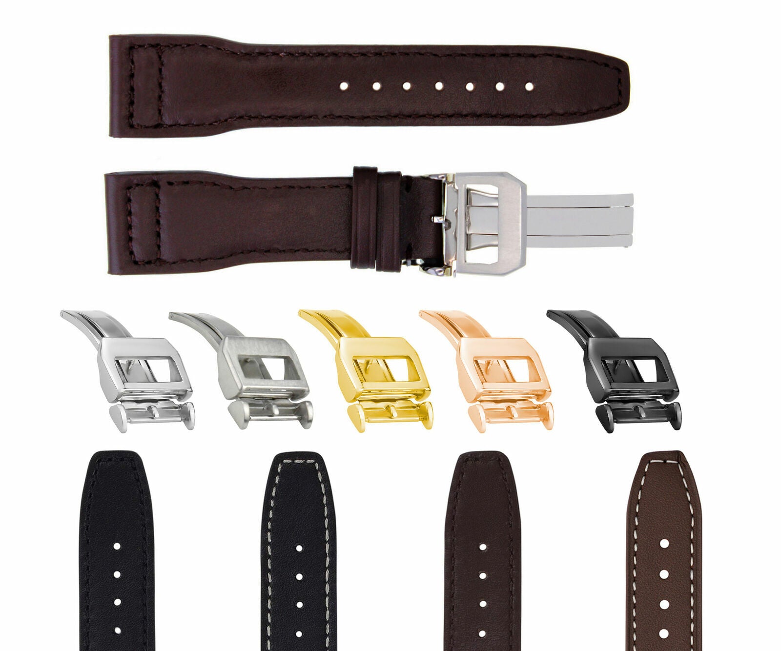 20-21-22-23MM LEATHER WATCH BAND STRAP FOR IWC PILOT PORTUGUESE TOP GUN + CLASP