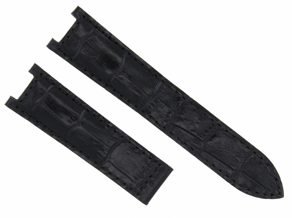 18-20-21MM LEATHER WATCH BAND STRAP FITS CARTIER PASHA  35-38-42MM CHRONOGRAPH - Gold, Black, view 2