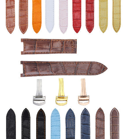 18-20-21MM LEATHER WATCH BAND STRAP FITS CARTIER PASHA  35-38-42MM CHRONOGRAPH - Gold