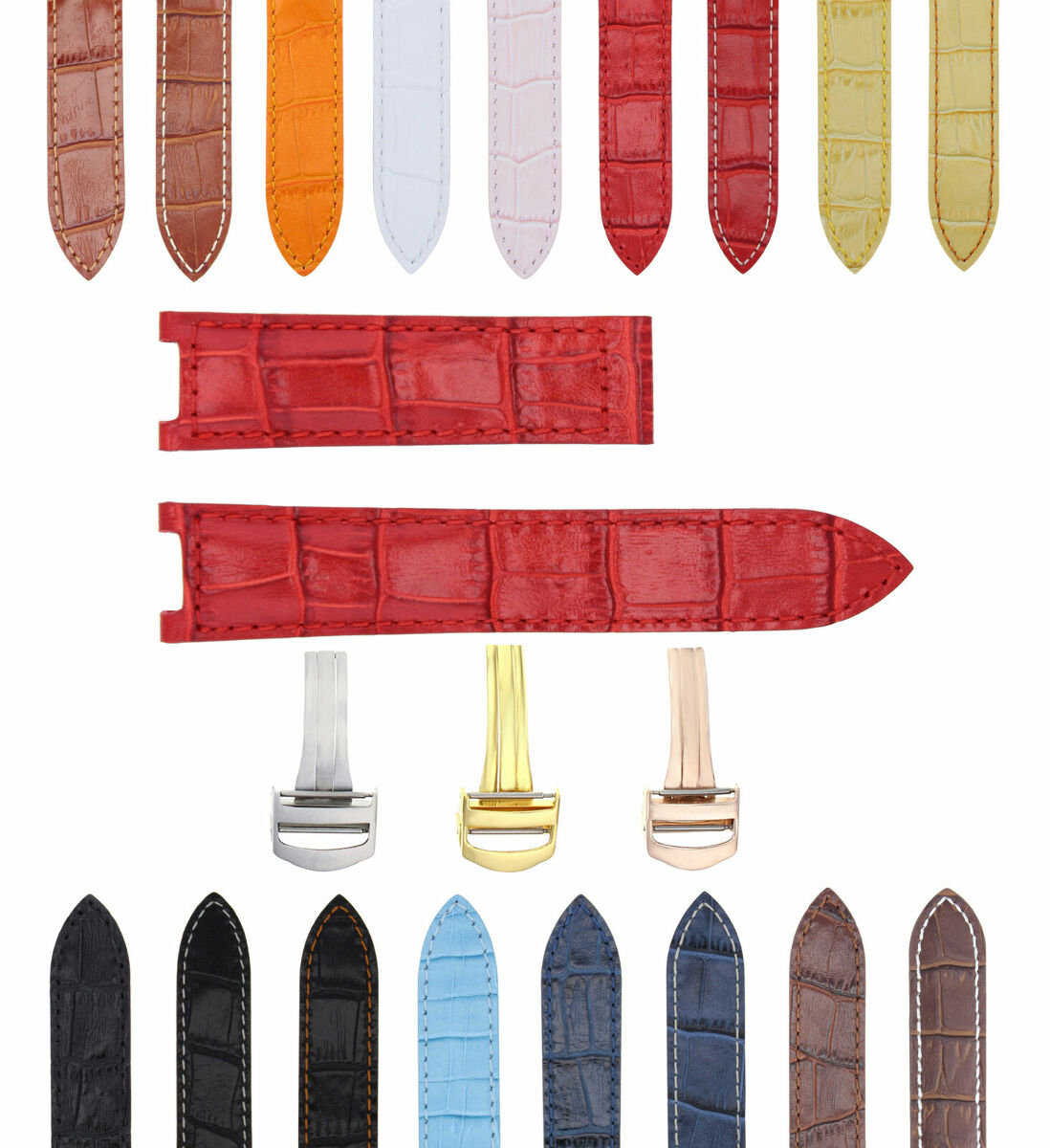 18-20-21MM LEATHER WATCH BAND STRAP FITS CARTIER PASHA  35-38-42MM CHRONOGRAPH