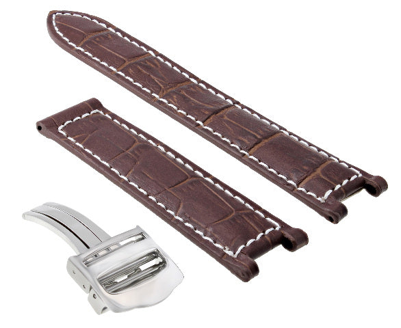 18-20-21MM LEATHER WATCH BAND STRAP FITS CARTIER PASHA  35-38-42MM CHRONOGRAPH