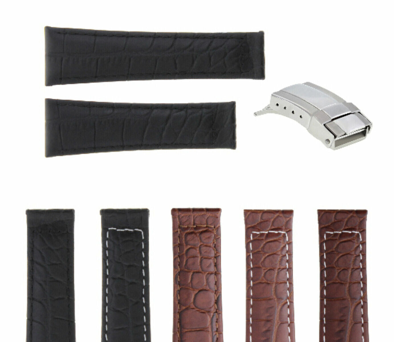 20MM CROC LEATHER BAND STRAP FOR ROLEX DAYTONA 16523 116519 BUCKLE SHORT MEDIUM