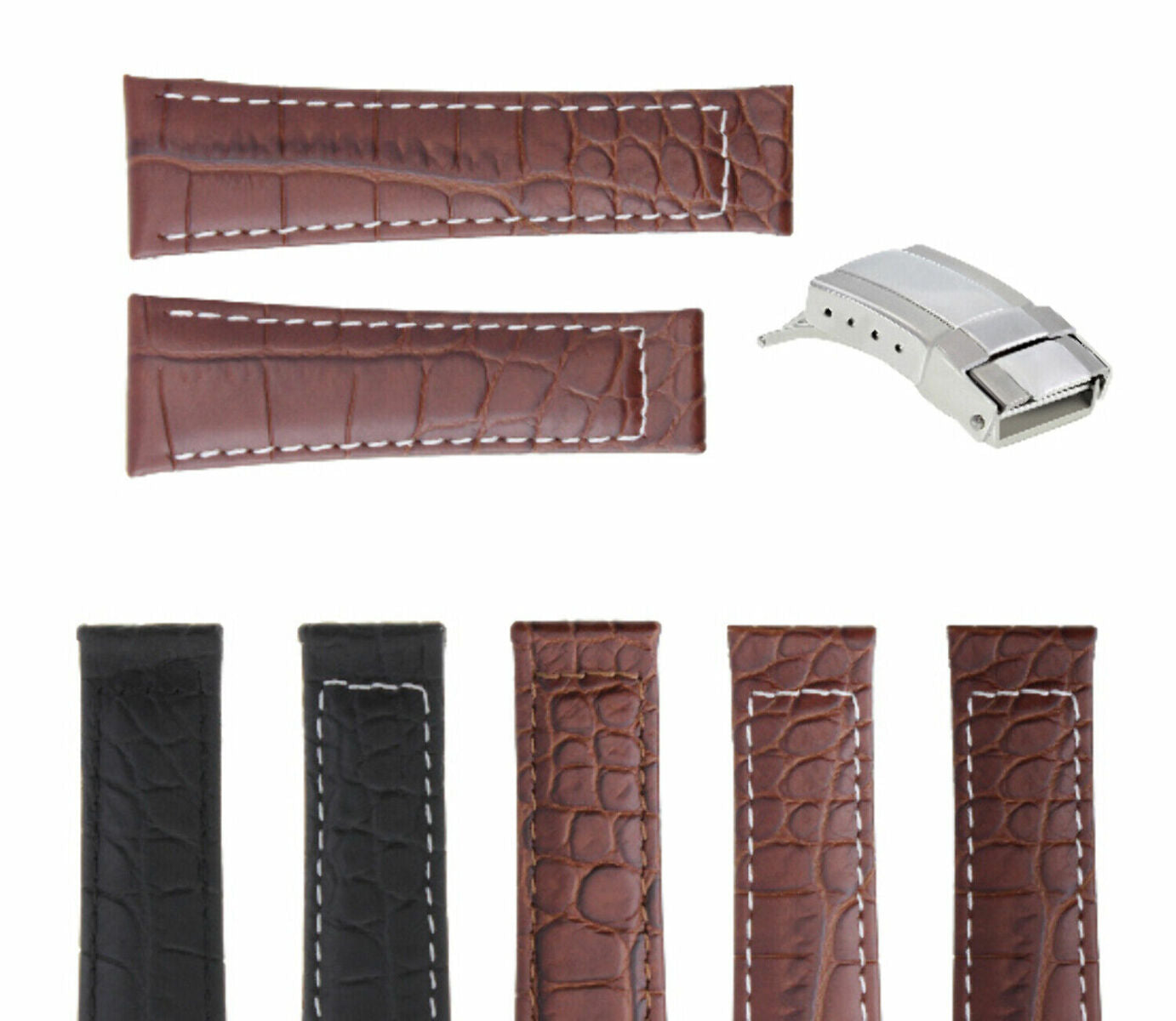 20MM CROC LEATHER BAND STRAP FOR ROLEX DAYTONA 16523 116519 BUCKLE SHORT MEDIUM