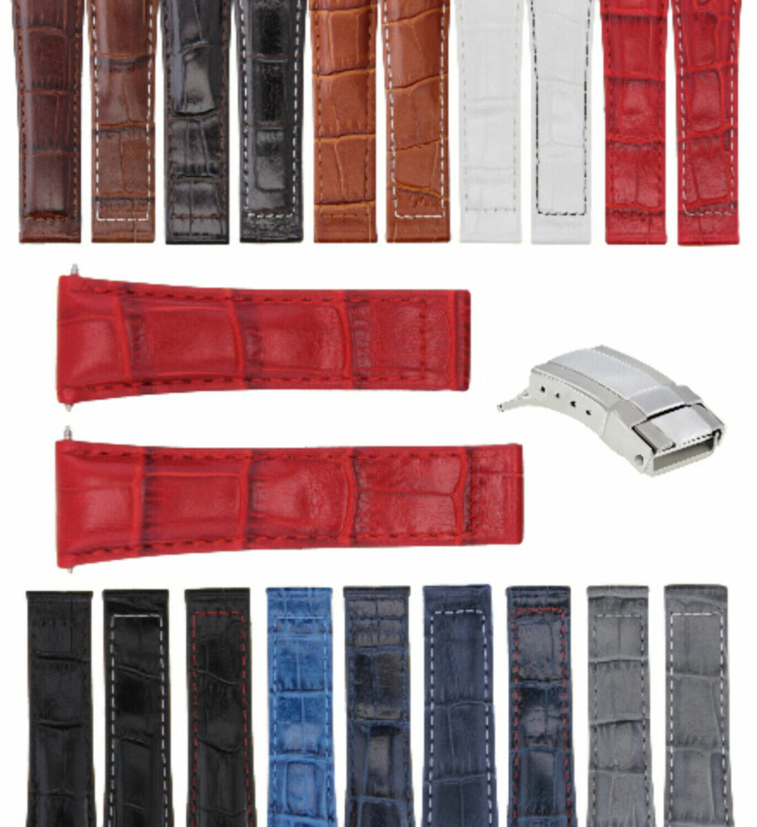 20MM LEATHER BAND STRAP FOR ROLEX DAYTONA 16518 PRESIDENT SHORT-MEDIUM-LONG CLASP