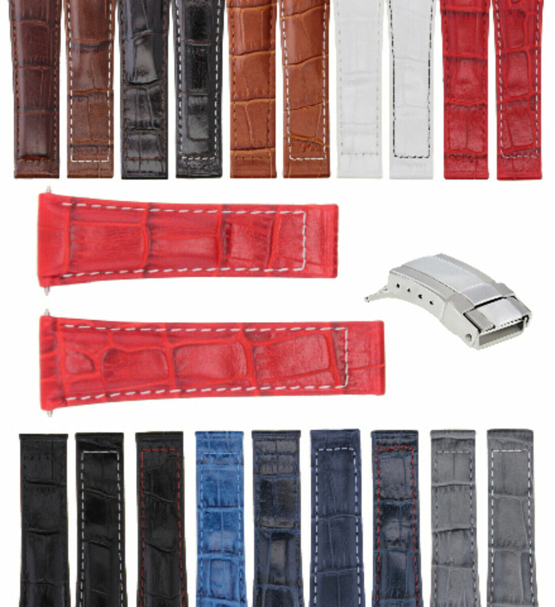 20MM LEATHER BAND STRAP FOR ROLEX DAYTONA 16518 PRESIDENT SHORT-MEDIUM-LONG CLASP