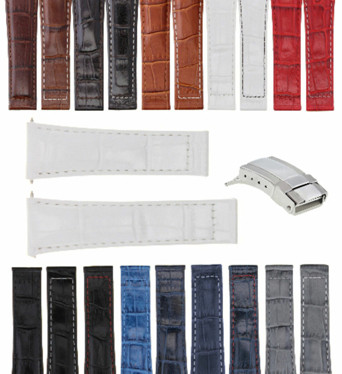 20MM LEATHER BAND STRAP FOR ROLEX DAYTONA 16518 PRESIDENT SHORT-MEDIUM-LONG CLASP