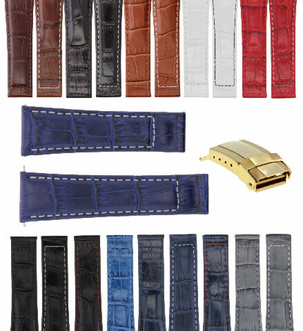 20MM LEATHER WATCH BAND STRAP FOR ROLEX DAYTONA 16519 16520 116520 116523 GOLD