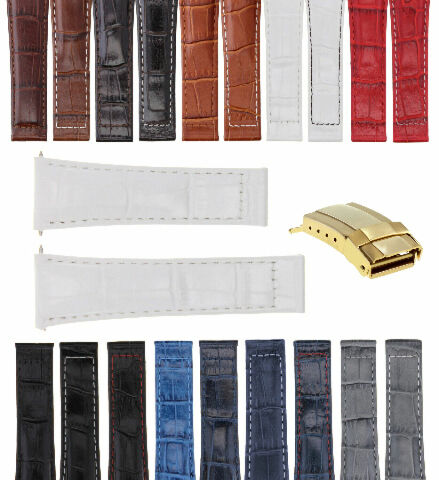 20MM LEATHER WATCH BAND STRAP FOR ROLEX DAYTONA 16519 16520 116520 116523 GOLD