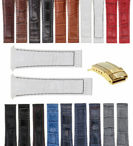 20MM LEATHER WATCH BAND STRAP FOR ROLEX DAYTONA 16519 16520 116520 116523 GOLD