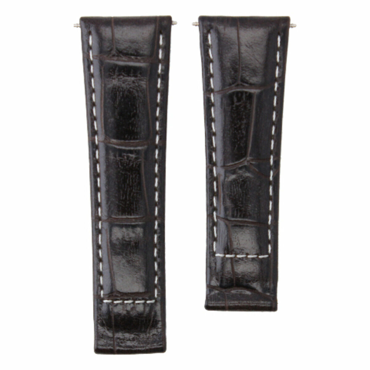 20MM REPLACEMENT LEATHER WATCH BAND STRAP FOR ROLEX SUBMARINER GMT DATEJUST, Dk Brown White Stitching (Regular), view 4