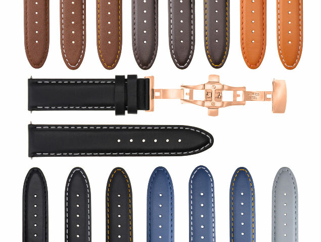 18-19-20-22-24MM SMOOTH LEATHER WATCH BAND STRAP FOR CITIZEN ECODRIVE CLASP ROSE