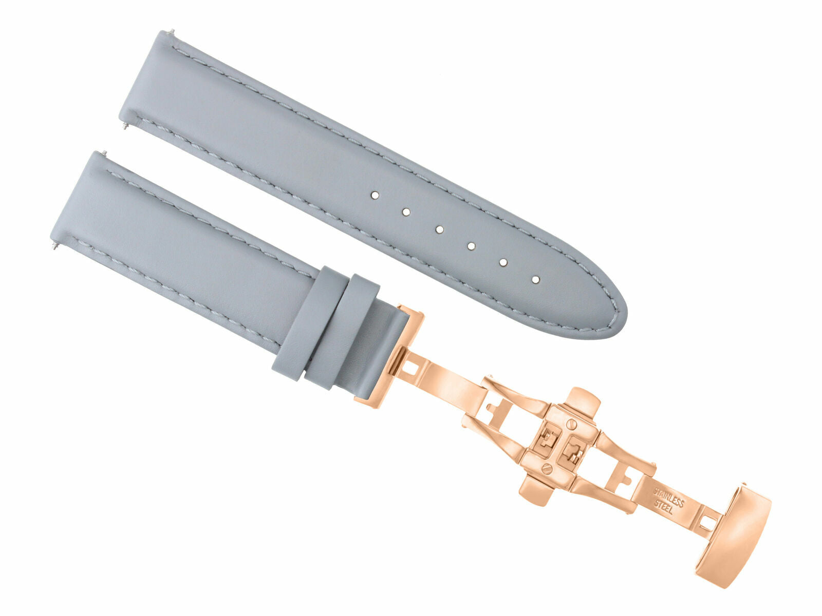 18-19-20-22-24MM SMOOTH LEATHER WATCH BAND STRAP FOR CITIZEN ECODRIVE CLASP ROSE