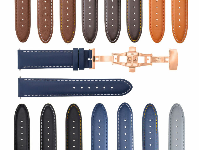 18-19-20-22-24MM SMOOTH LEATHER WATCH BAND STRAP FOR CITIZEN ECODRIVE CLASP ROSE