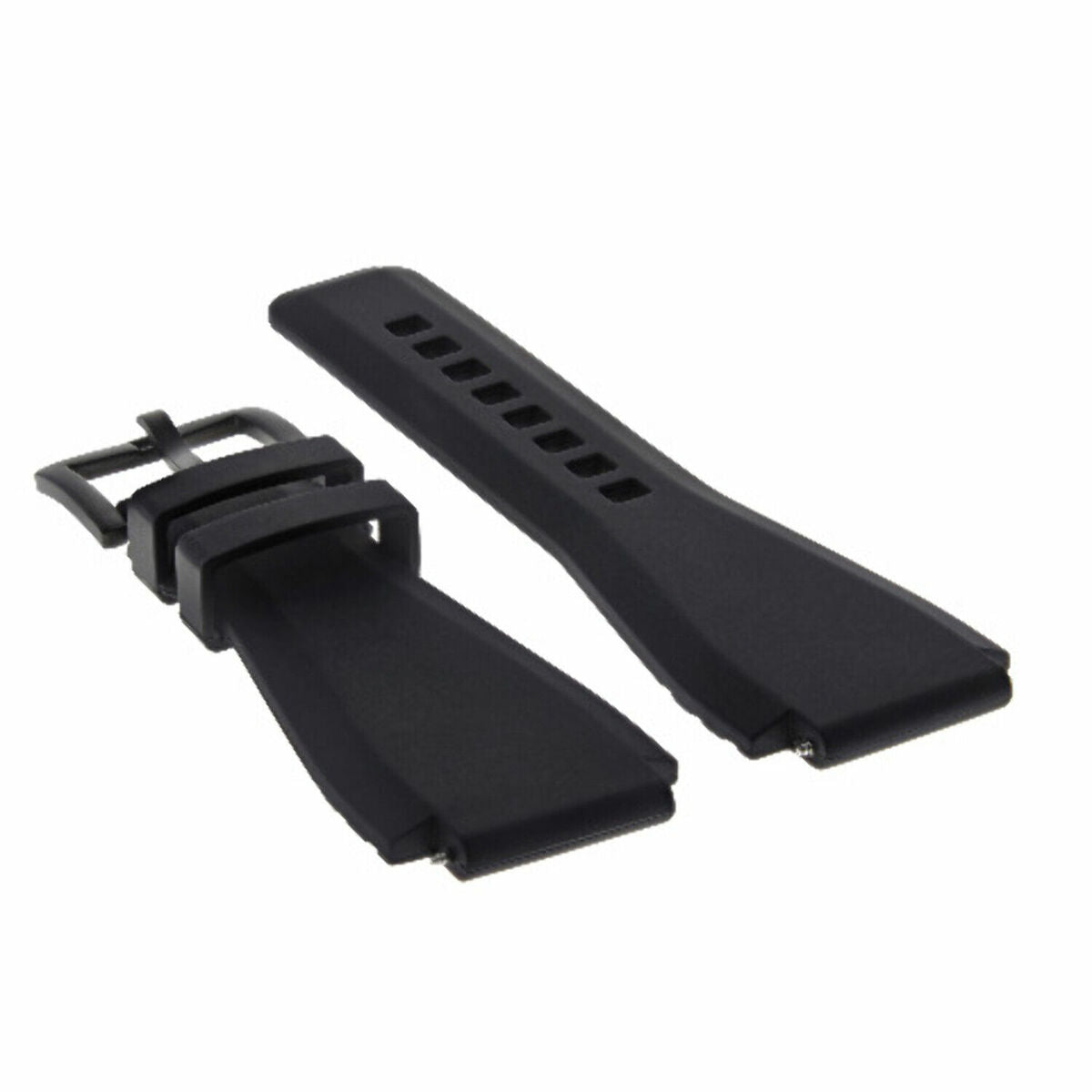 24MM SILICONE RUBBER WATCH BAND STRAP FOR BELL & ROSS BR-01-BR-03 + BLACK BUCKLE