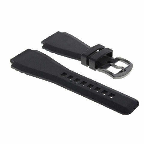 24MM Silicone Rubber Watch Band Strap for Bell & Ross BR-01-BR-03 + Black Buckle, underside view