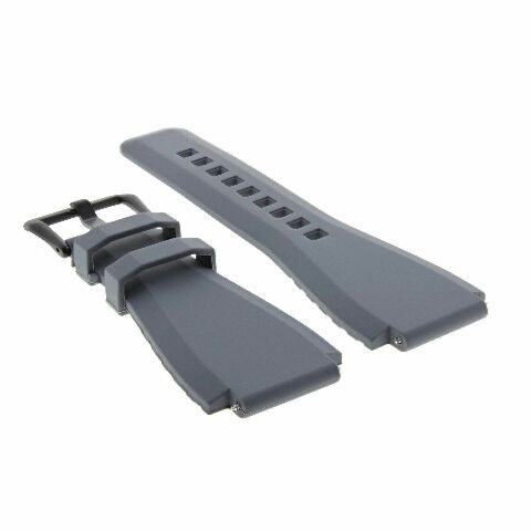 24MM Silicone Rubber Watch Band Strap for Bell & Ross BR-01-BR-03 + Black Buckle