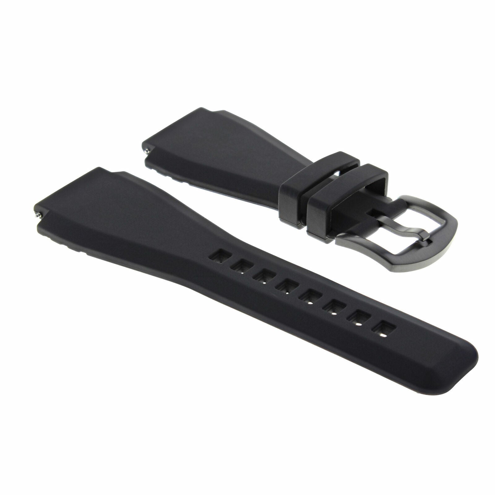 24MM SILICONE RUBBER WATCH BAND STRAP FOR BELL & ROSS BR-01-BR-03 + BLACK BUCKLE