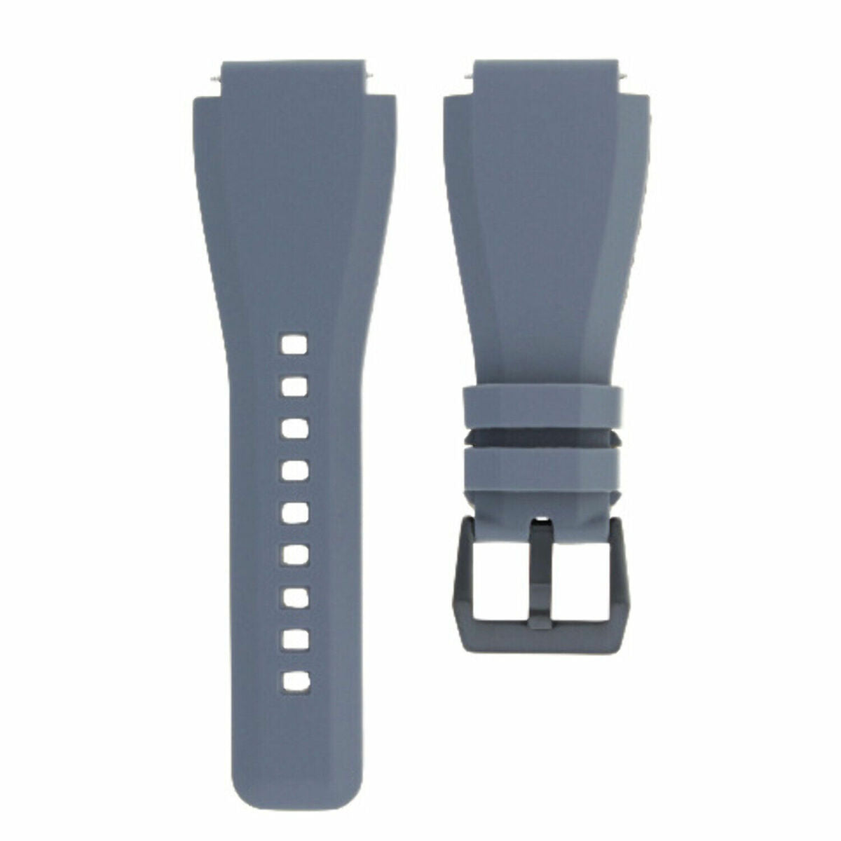 24MM SILICONE RUBBER WATCH BAND STRAP FOR BELL & ROSS BR-01-BR-03 + BLACK BUCKLE