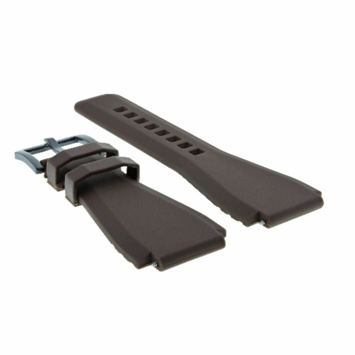 24MM SILICONE RUBBER WATCH BAND STRAP FOR BELL & ROSS BR-01-BR-03 + BLACK BUCKLE