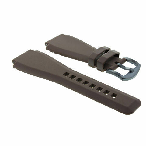 24MM Silicone Rubber Watch Band Strap for Bell & Ross BR-01-BR-03 + Black Buckle, front view