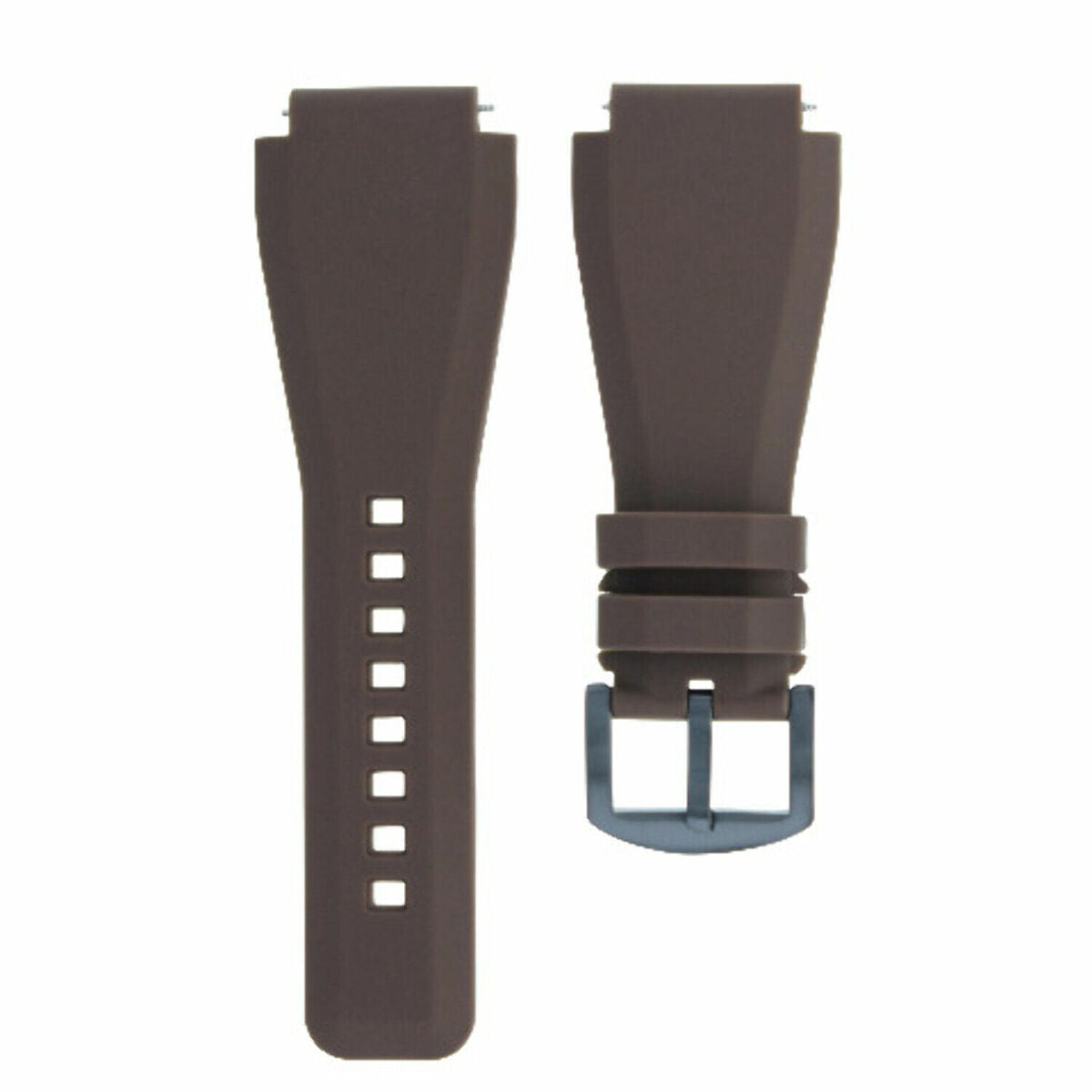 24MM SILICONE RUBBER WATCH BAND STRAP FOR BELL & ROSS BR-01-BR-03 + BLACK BUCKLE