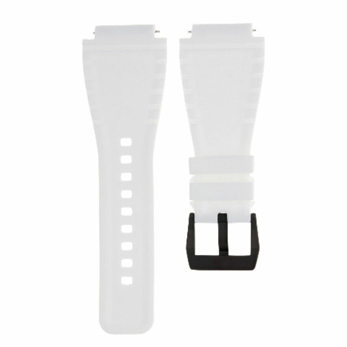 24MM SILICONE RUBBER WATCH BAND STRAP FOR BELL & ROSS BR-01-BR-03 + BLACK BUCKLE