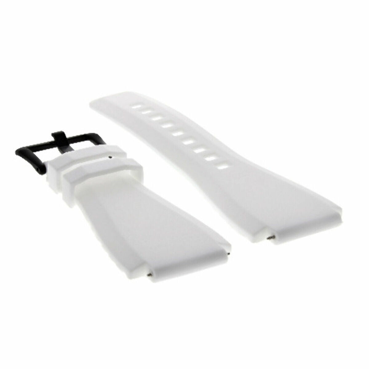 24MM SILICONE RUBBER WATCH BAND STRAP FOR BELL & ROSS BR-01-BR-03 + BLACK BUCKLE